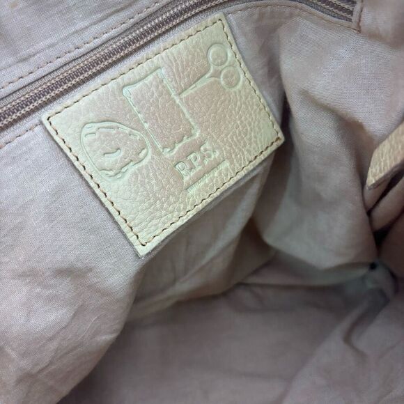 Rock Paper Scissors RPS Tan Leather Zipper Front Crossbody Purse - Picture 8 of 10